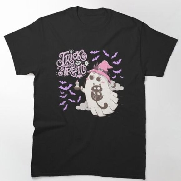 Unbranded Other - Trick Treat Ghost Cat Bats Halloween Classic T-Shirt